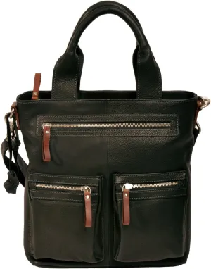 Shalimar Vertical Leather Shopper A4 Made of Grease-Tanned Soft Cowhide Leather, Colour: Black, ‎ 35.4 x 32.4 x 13.2 cm
