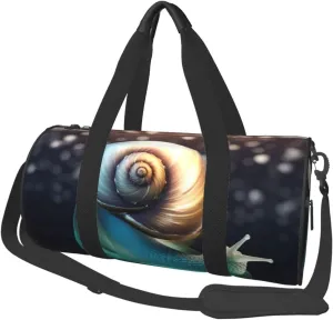 Shimmering Snail Duffle Bag for Women Men Personal Item Travel Bags Canvas Weekender Overnight Bags Lightweight Sports Tote Gym Bag Carry On Luggage Bag