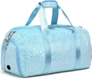 Sleepover Bags for Girls, Soft Plush Dance Duffle Bag with Wet & Shoe Compartments for Girls, Water Resistant Ballet Sport Travel Gym Bag Overnight Sleepover Bags for Girls Boys