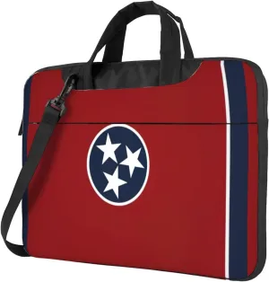 Slim Laptop Shoulder Bag Briefcase Notebook Handbag Computer Carrying Case Tennessee state flag Print 15.6in