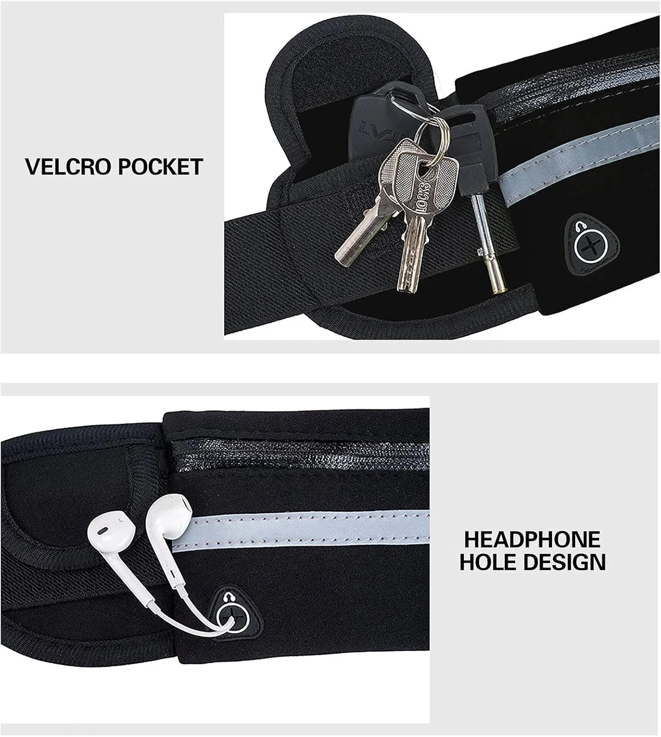 Slim Running Belts for Women, Waterproof Fanny Packs for Women,Phone Holder for Running,Reflective Waist Bag,Runners Belt Pouch,Money Belt,Waist Pack Bag for Camping Travel Running Workout