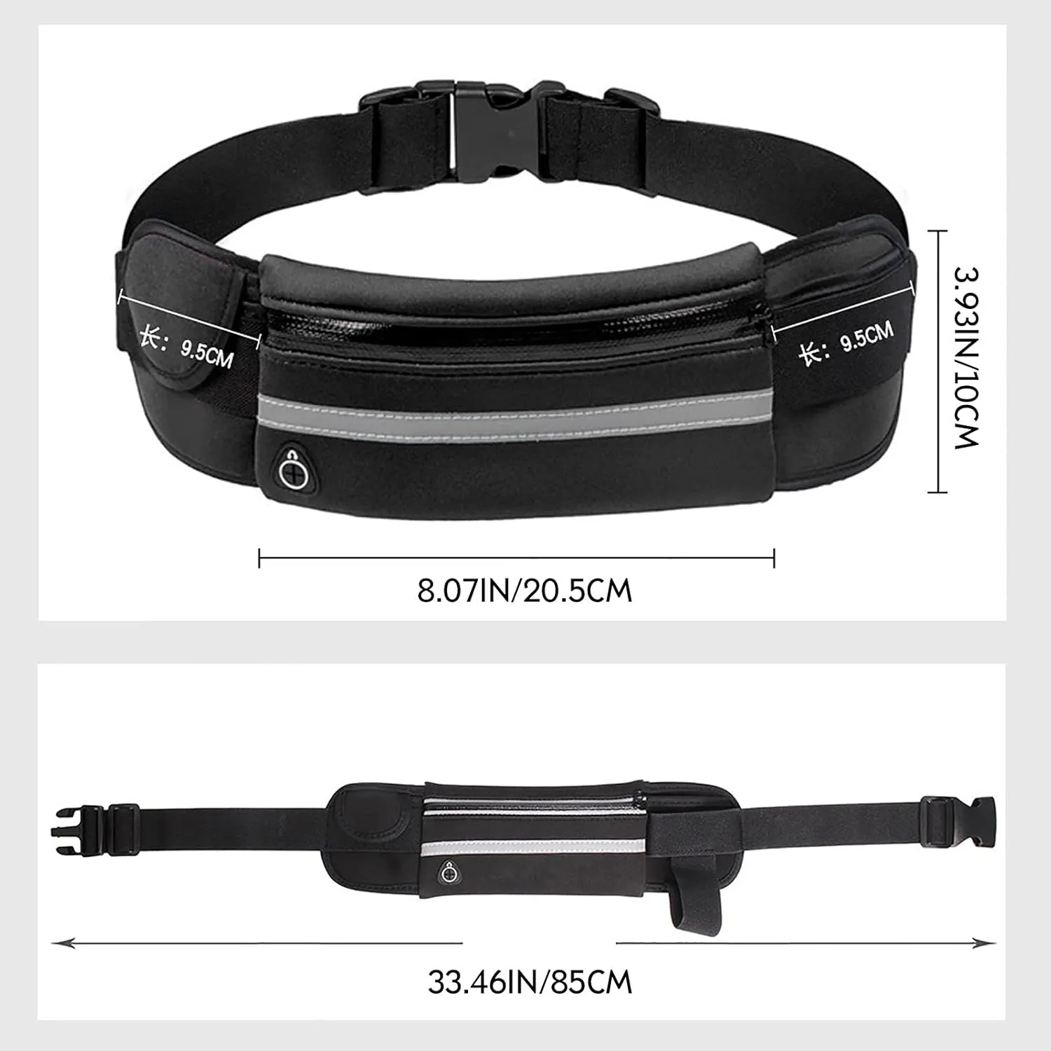 Slim Running Belts for Women, Waterproof Fanny Packs for Women,Phone Holder for Running,Reflective Waist Bag,Runners Belt Pouch,Money Belt,Waist Pack Bag for Camping Travel Running Workout