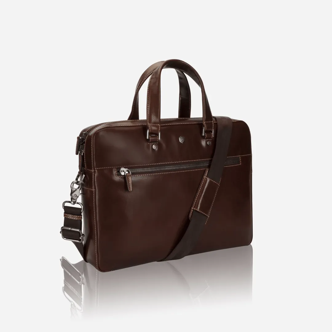 Slim Zip Top Briefcase