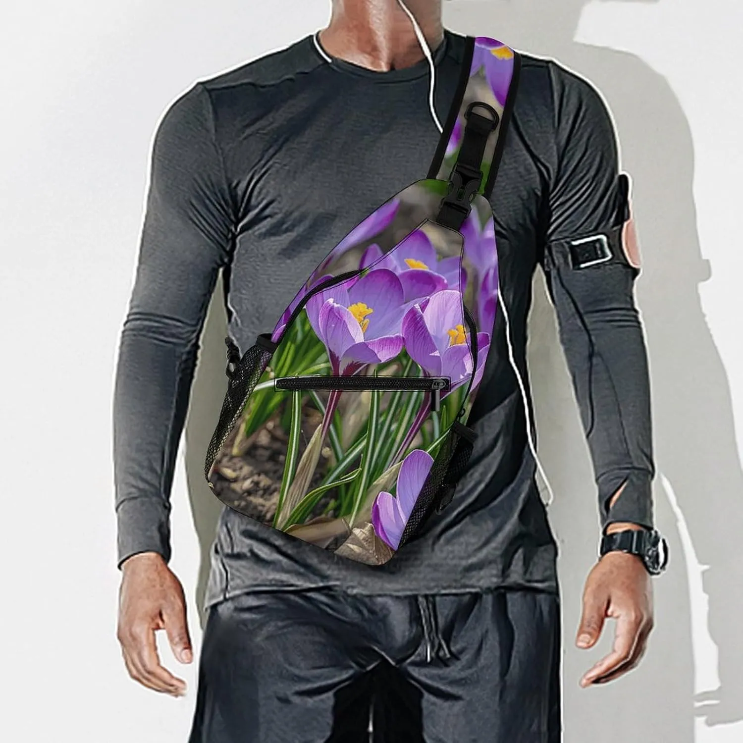 Sling Bags for Women Men Flowers Are Blooming Sling Backpack Adjustable Belt Casual Chest Daypack Bum Bags Fanny Pack for Travel Sports Running Hiking Waist Packs