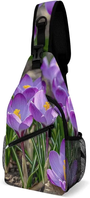 Sling Bags for Women Men Flowers Are Blooming Sling Backpack Adjustable Belt Casual Chest Daypack Bum Bags Fanny Pack for Travel Sports Running Hiking Waist Packs