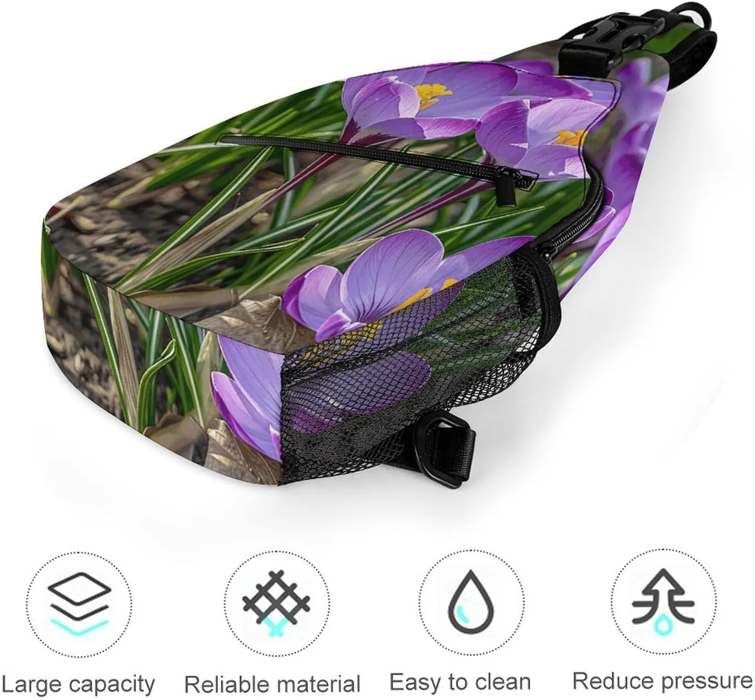 Sling Bags for Women Men Flowers Are Blooming Sling Backpack Adjustable Belt Casual Chest Daypack Bum Bags Fanny Pack for Travel Sports Running Hiking Waist Packs
