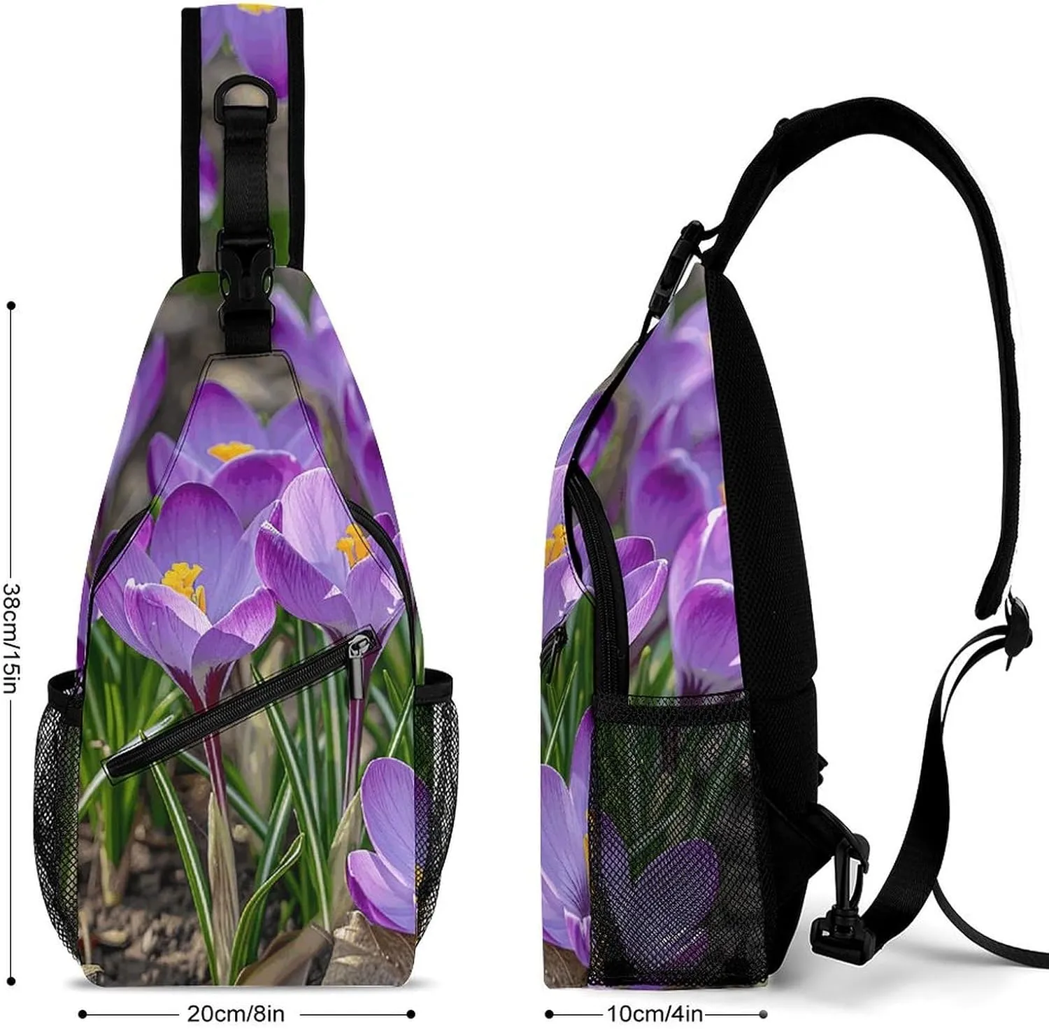 Sling Bags for Women Men Flowers Are Blooming Sling Backpack Adjustable Belt Casual Chest Daypack Bum Bags Fanny Pack for Travel Sports Running Hiking Waist Packs