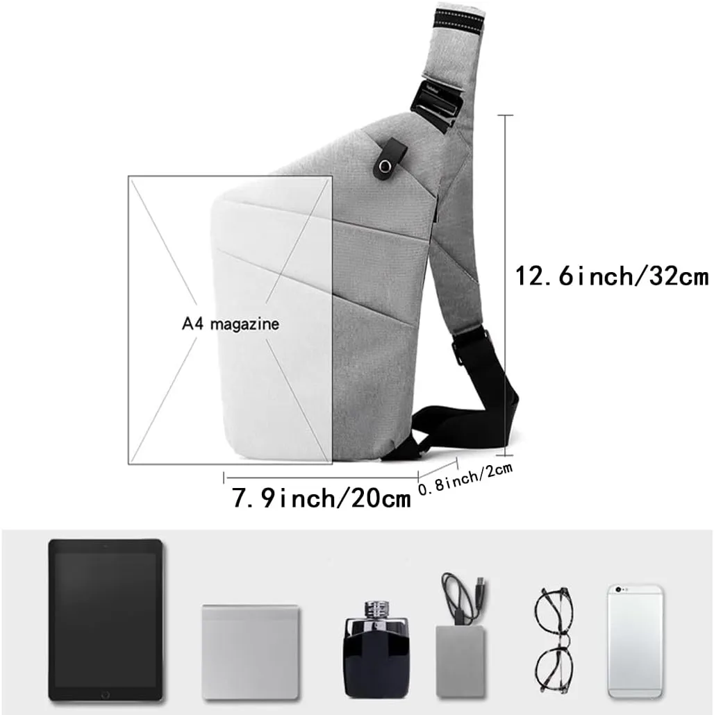 Sling Crossbody Bags Anti-thief Slim Personal Flex Bag Safe Purse Bags for Women Men Waterproof (Green, Left)