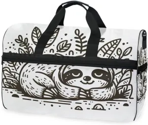 Sloth Sleeping Travel Duffel Bag Luggage Sports Gym Bags With Shoes Compartment Large Capacity Lightweight Duffle Bag For Men Women