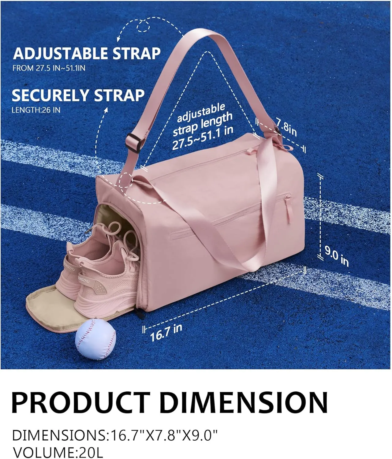 Small Gym Bag for women men, Stylish Compact Sports Bag, Small Duffle Bag Crossbody Bags for women men, Suitable For Gym Work Fitness Travel, 3 in 1 Duffle Bags