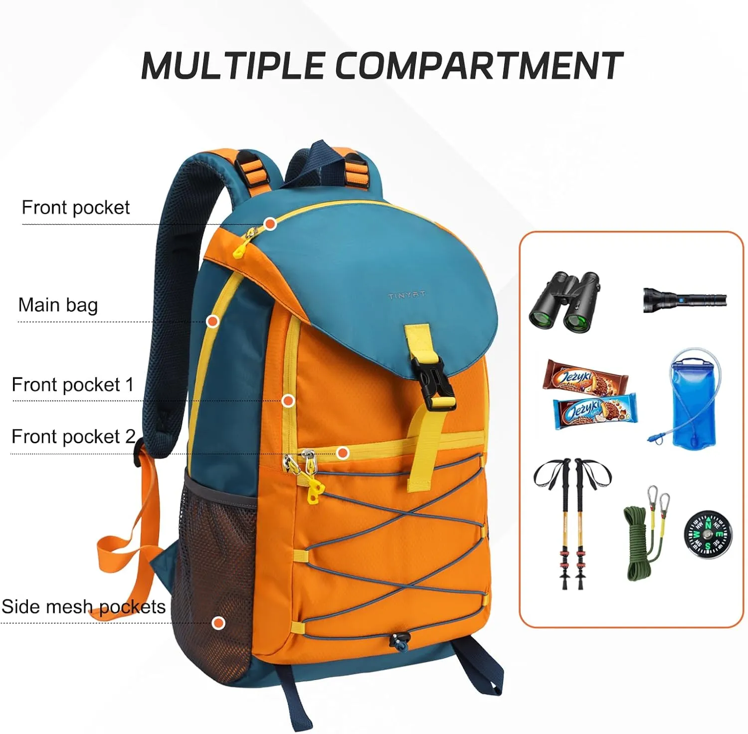 Small Hiking Backpack 15L Lightweight Travel Backpacks Hiking Daypack with Padded Shoulder Strap Camping Backpack for Women