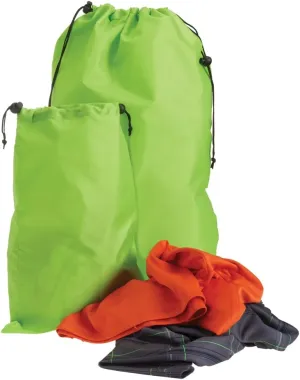 Smooth Trip Travel Laundry Bags with Odor-Blocking Barrier for Wet and Dirty Clothes - Set of 2 Foldable Compact Bags Fit in Luggage and Packs for Gym Clothes, Shoes, Bathing Suits and Baby Clothes