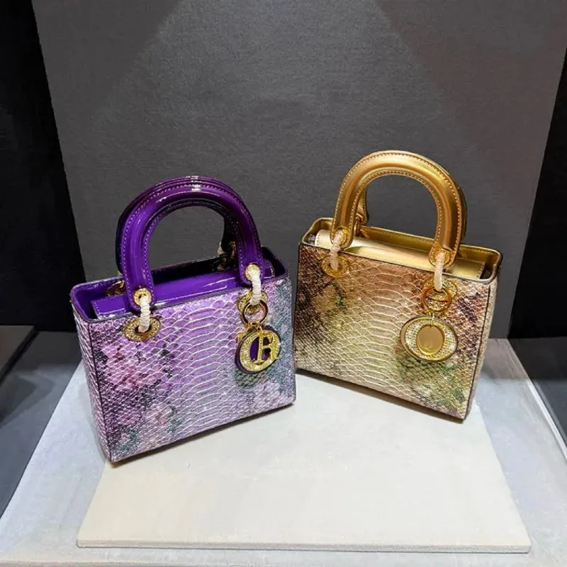 Snake Skin Pattern Printed Women's Handbags