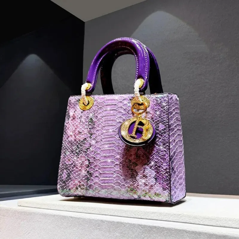 Snake Skin Pattern Printed Women's Handbags