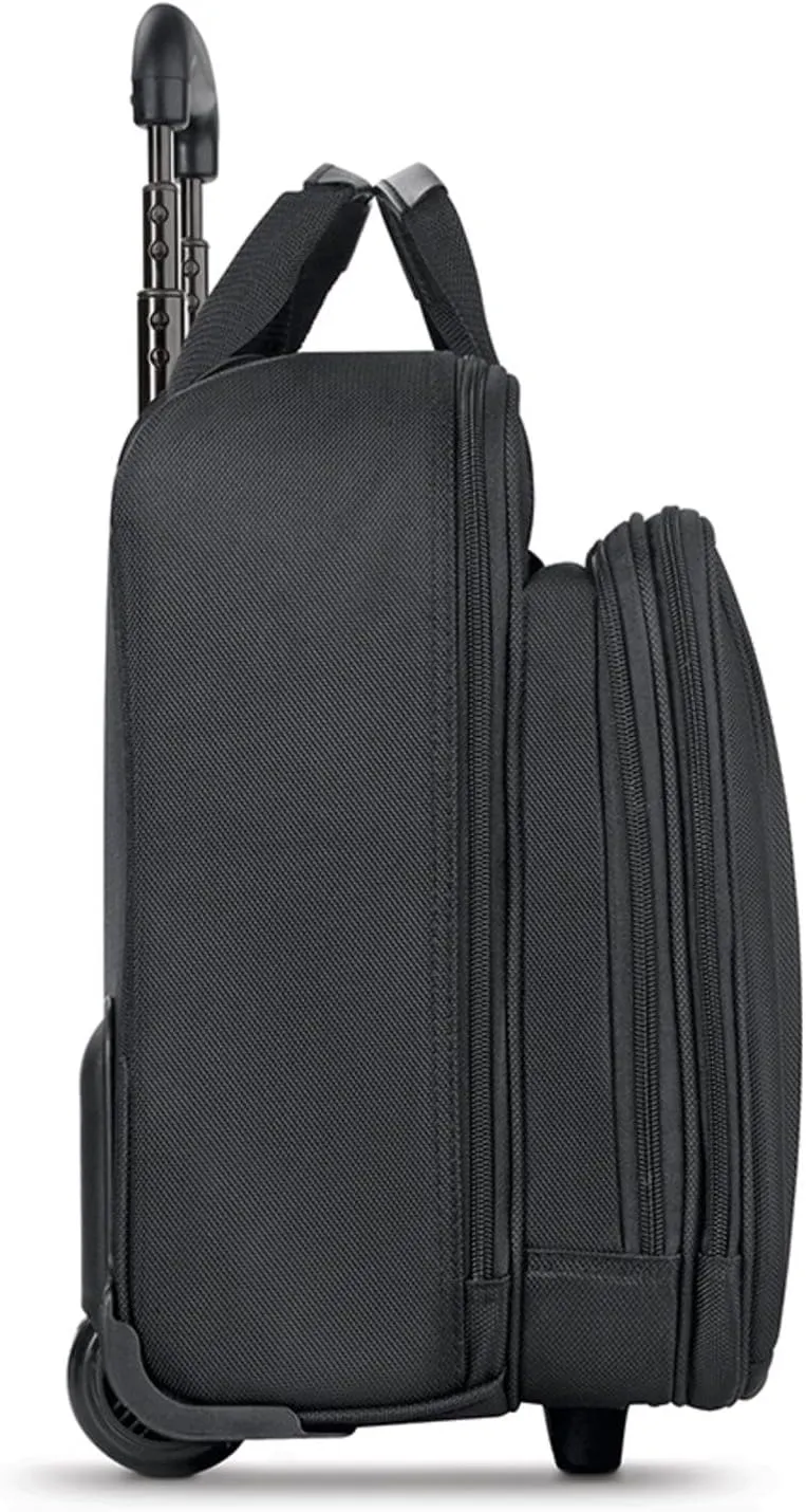 Solo New York Bryant Rolling Laptop Bag, Black/Grey, 14" x 16.8" x 5" (PT136)
