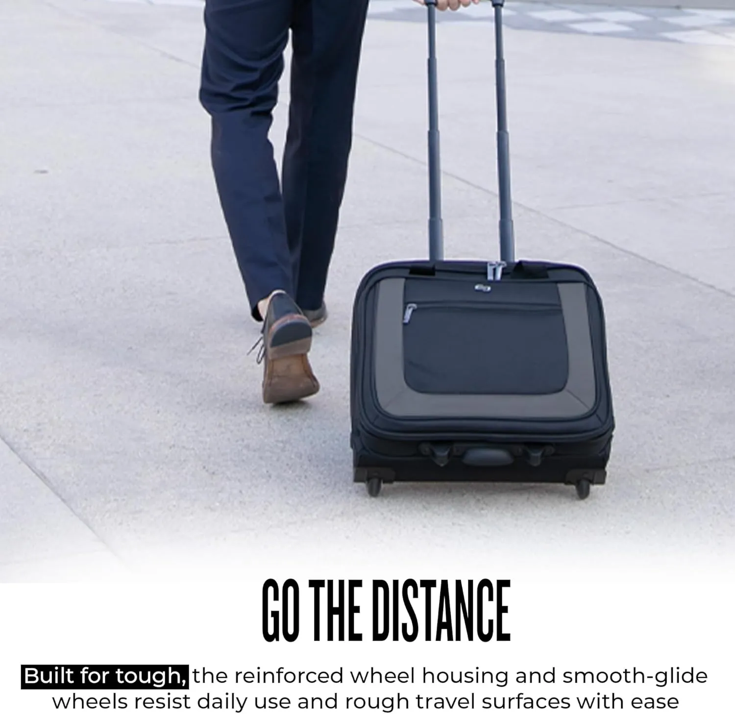 Solo New York Bryant Rolling Laptop Bag, Black/Grey, 14" x 16.8" x 5" (PT136)