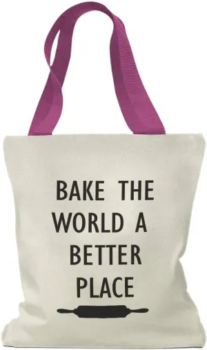 Speedy Pros Canvas Tote Bag for Women Bake The World A Better Place Baking Bakery Beach Bags for Women
