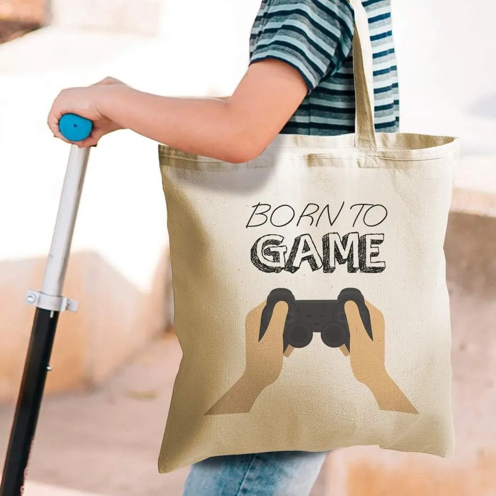 Speedy Pros Canvas Tote Bag for Women Born to Fame Sport Hobbies Video Games Beach Bags for Women