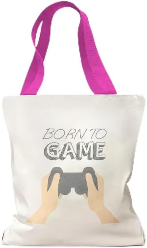 Speedy Pros Canvas Tote Bag for Women Born to Fame Sport Hobbies Video Games Beach Bags for Women