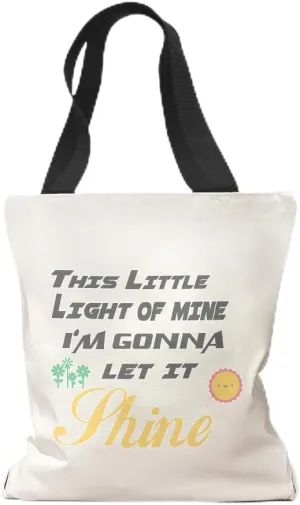 Speedy Pros Canvas Tote Bag for Women This Little Light of Mine I'M Gonna Let It Shine Inspiration