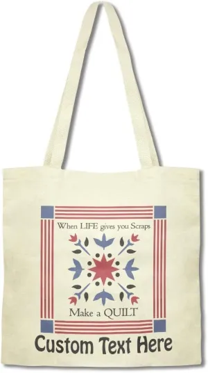 Speedy Pros Canvas Tote Bag for Women When Life Gives You Scraps Make A Quilt Sewing Craft Beach Bags for Women