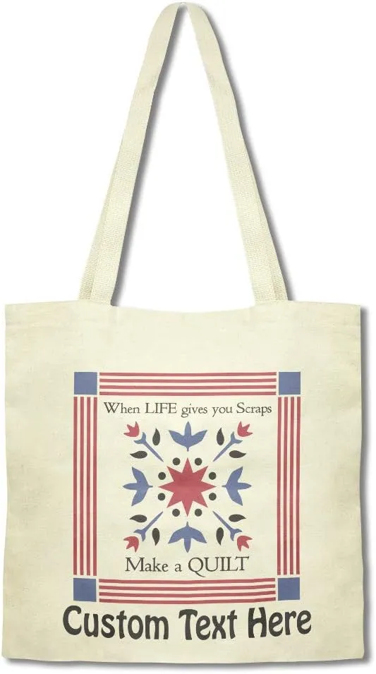 Speedy Pros Canvas Tote Bag for Women When Life Gives You Scraps Make A Quilt Sewing Craft Beach Bags for Women