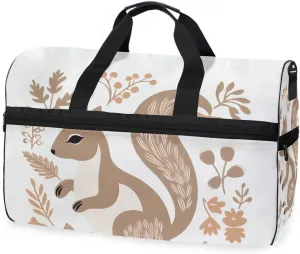 Squirrel 1 Travel Duffel Bag Luggage Sports Gym Bags With Shoes Compartment Large Capacity Lightweight Duffle Bag For Men Women