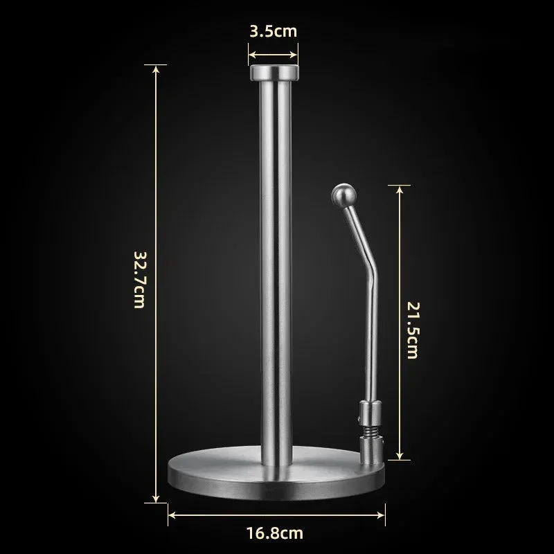 Stainless Steel Paper Towel Holder Vertical Paper Roll Holder Creative Kitchen Paper Towel Holder No Punch Cling Film Holder