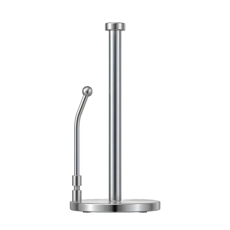 Stainless Steel Paper Towel Holder Vertical Paper Roll Holder Creative Kitchen Paper Towel Holder No Punch Cling Film Holder