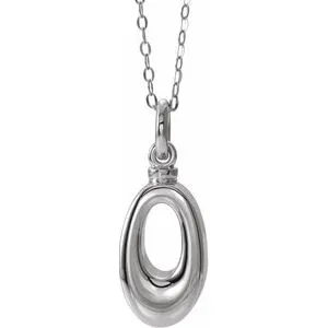 Sterling Silver Oval Loop Ash Holder 18" Necklace