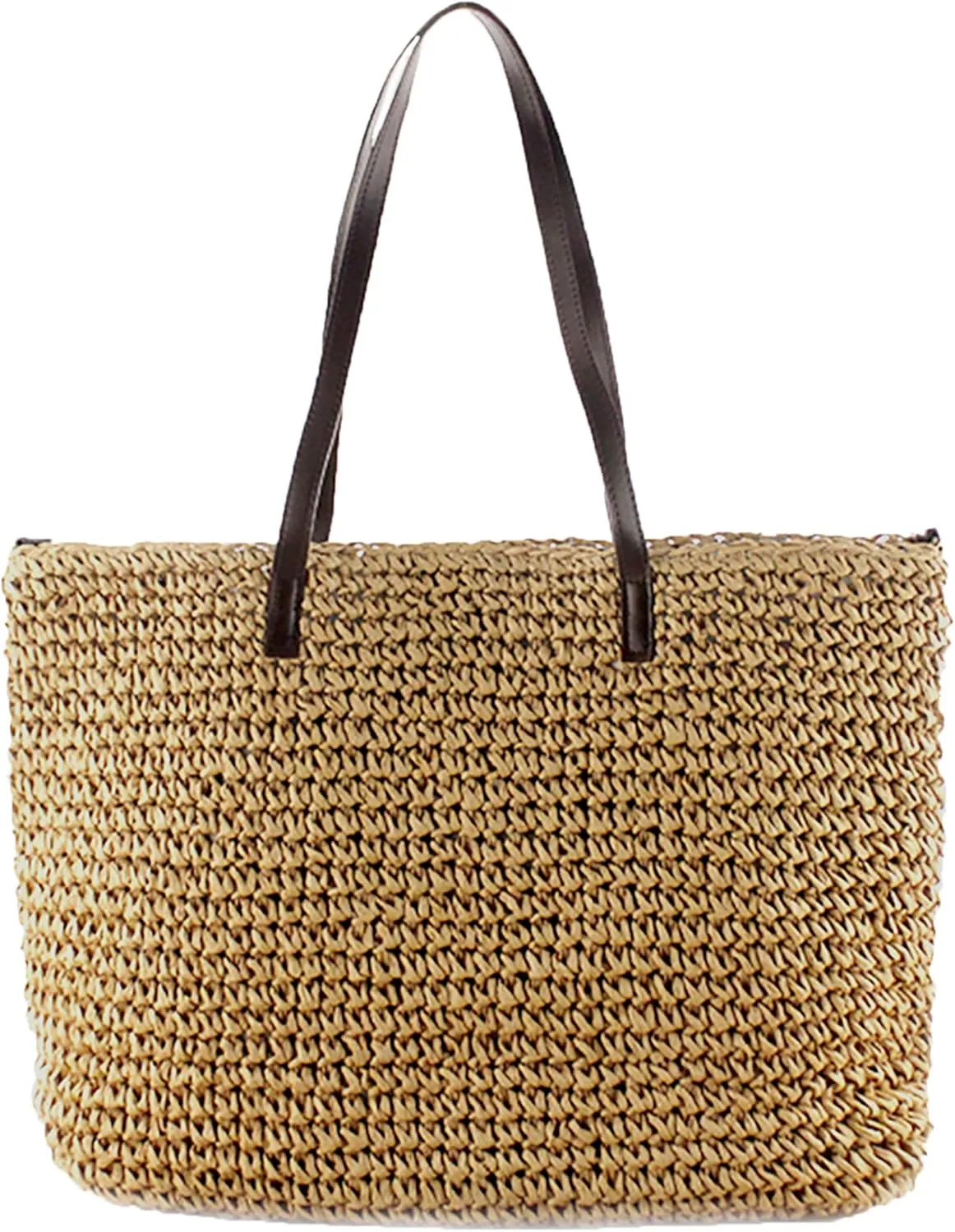 Straw Bag Women Straw Woven Tote Large Beach Handmade Weaving Shoulder Bag Handbag