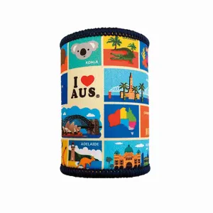 Stubby Holder Chequered AUS Icons