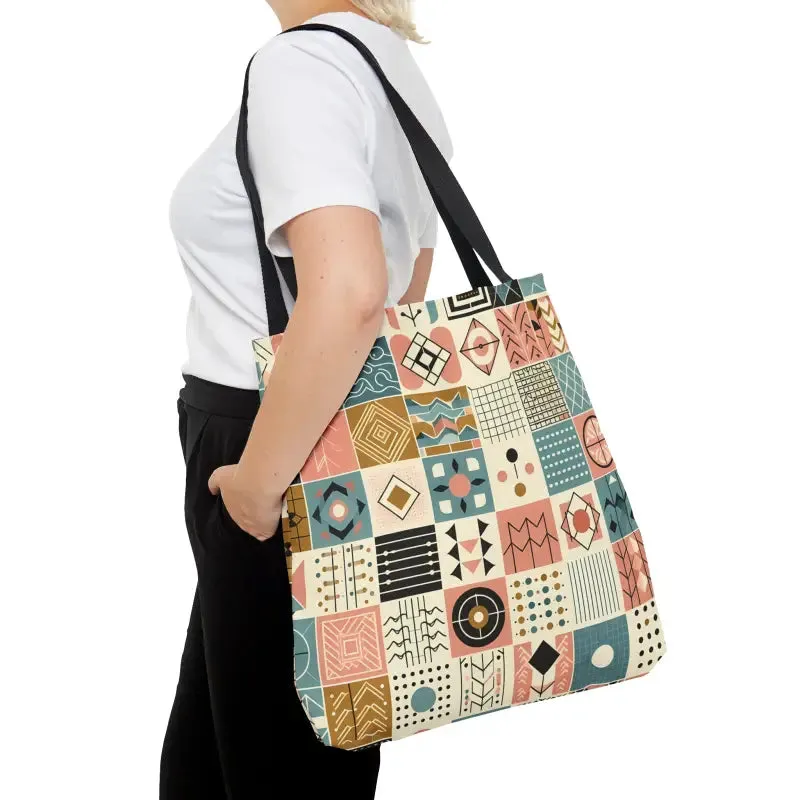 Stunning Pastel Geometric Pattern Aop Tote Bag