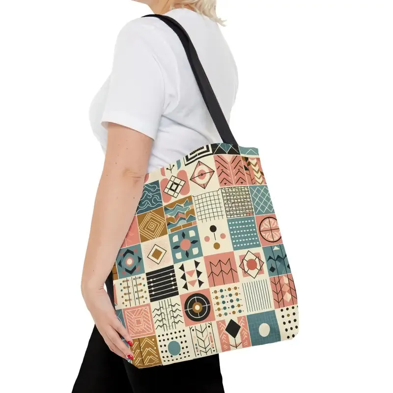 Stunning Pastel Geometric Pattern Aop Tote Bag