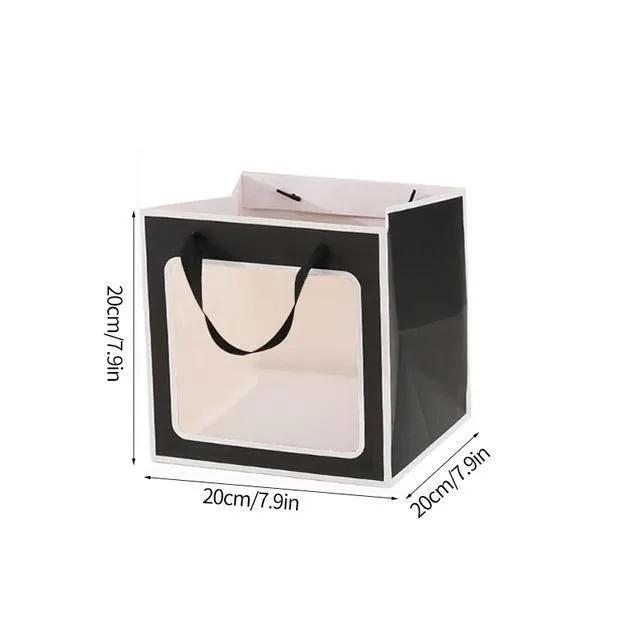 Stylish Paper Gift Bag with Window 3 Colors 20PCS