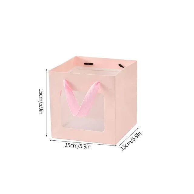 Stylish Paper Gift Bag with Window 3 Colors 20PCS