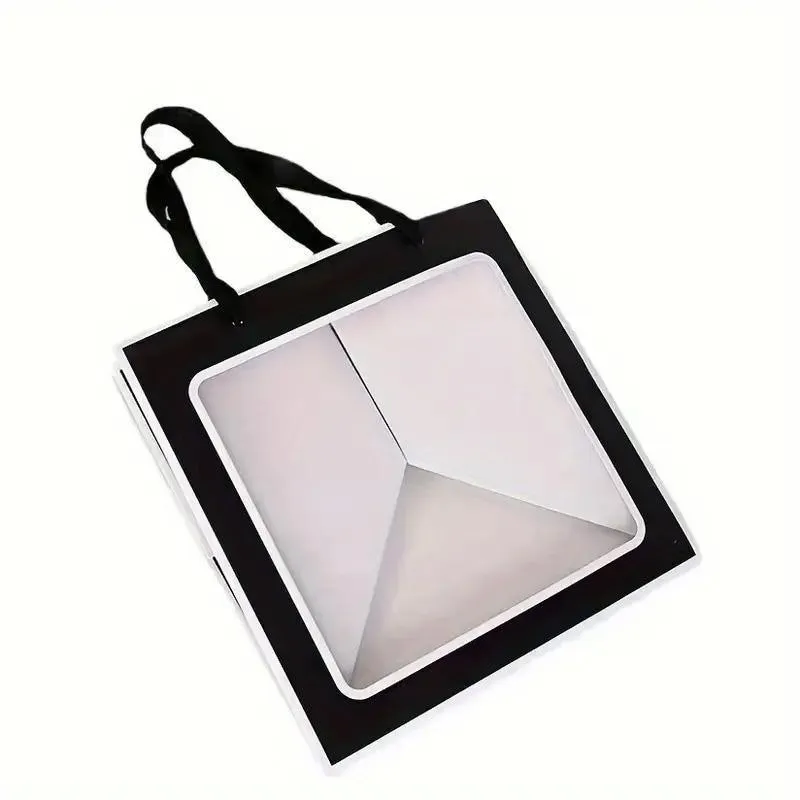Stylish Paper Gift Bag with Window 3 Colors 20PCS