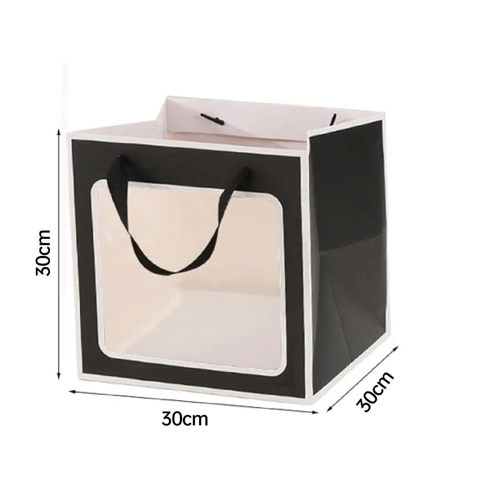 Stylish Paper Gift Bag with Window 3 Colors 20PCS
