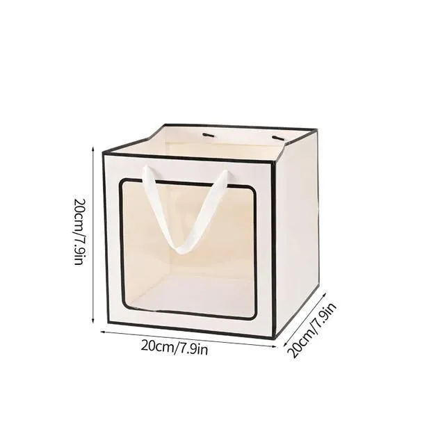 Stylish Paper Gift Bag with Window 3 Colors 20PCS