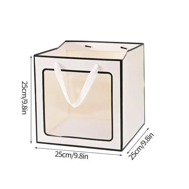 Stylish Paper Gift Bag with Window 3 Colors 20PCS