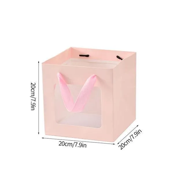Stylish Paper Gift Bag with Window 3 Colors 20PCS