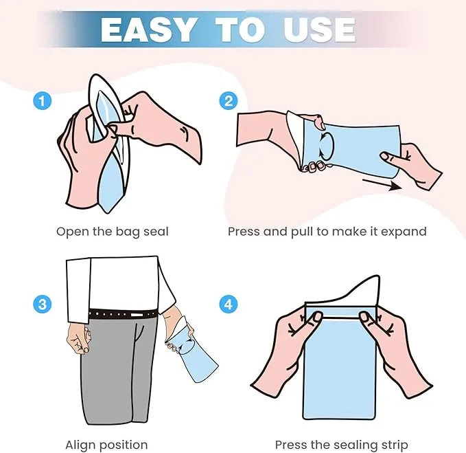 SUNBURST Disposable Urine Bag Pee Bags for Travel for Women and Men,12PCS Unisex Travel Urinal Bags,Portable Urinal Bag and Vomit Bags,Portable Toilet Bag for Travel,Camping,Pregnant,Patient, Kids