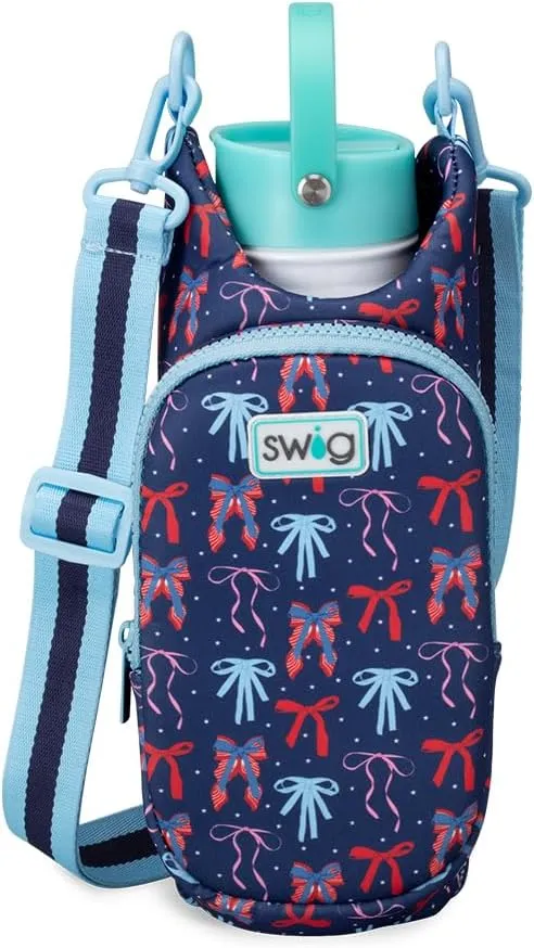 Swig Life Water Bottle Sling Bag, Water Bottle Holder with Adjustable Strap, Bottles Carrier Bag with Zippered Phone Pocket, Holds 36oz Bottles, Bottle Accessories (Miss Independence)