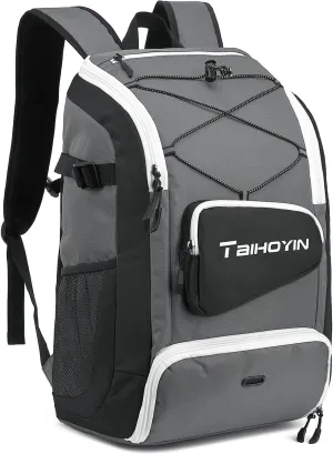 Swim Backpack with Shoe Compartment – Small Athlete Gym Bag for Men & Women Wet Dry Separation Beach & Pool Backpack Lightweight Swimming Gear Bag with Side Mesh Pockets, Grey