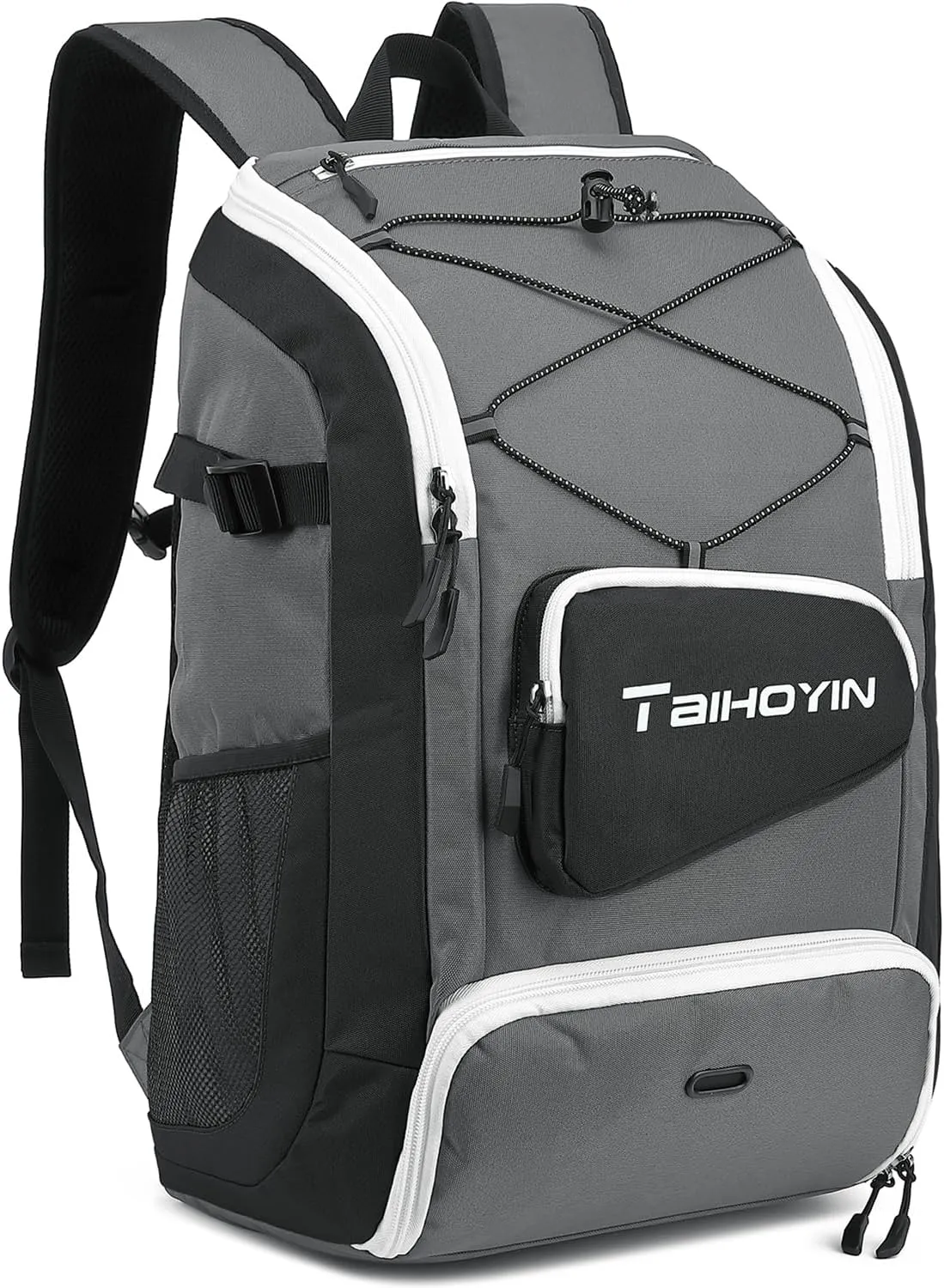 Swim Backpack with Shoe Compartment – Small Athlete Gym Bag for Men & Women Wet Dry Separation Beach & Pool Backpack Lightweight Swimming Gear Bag with Side Mesh Pockets, Grey