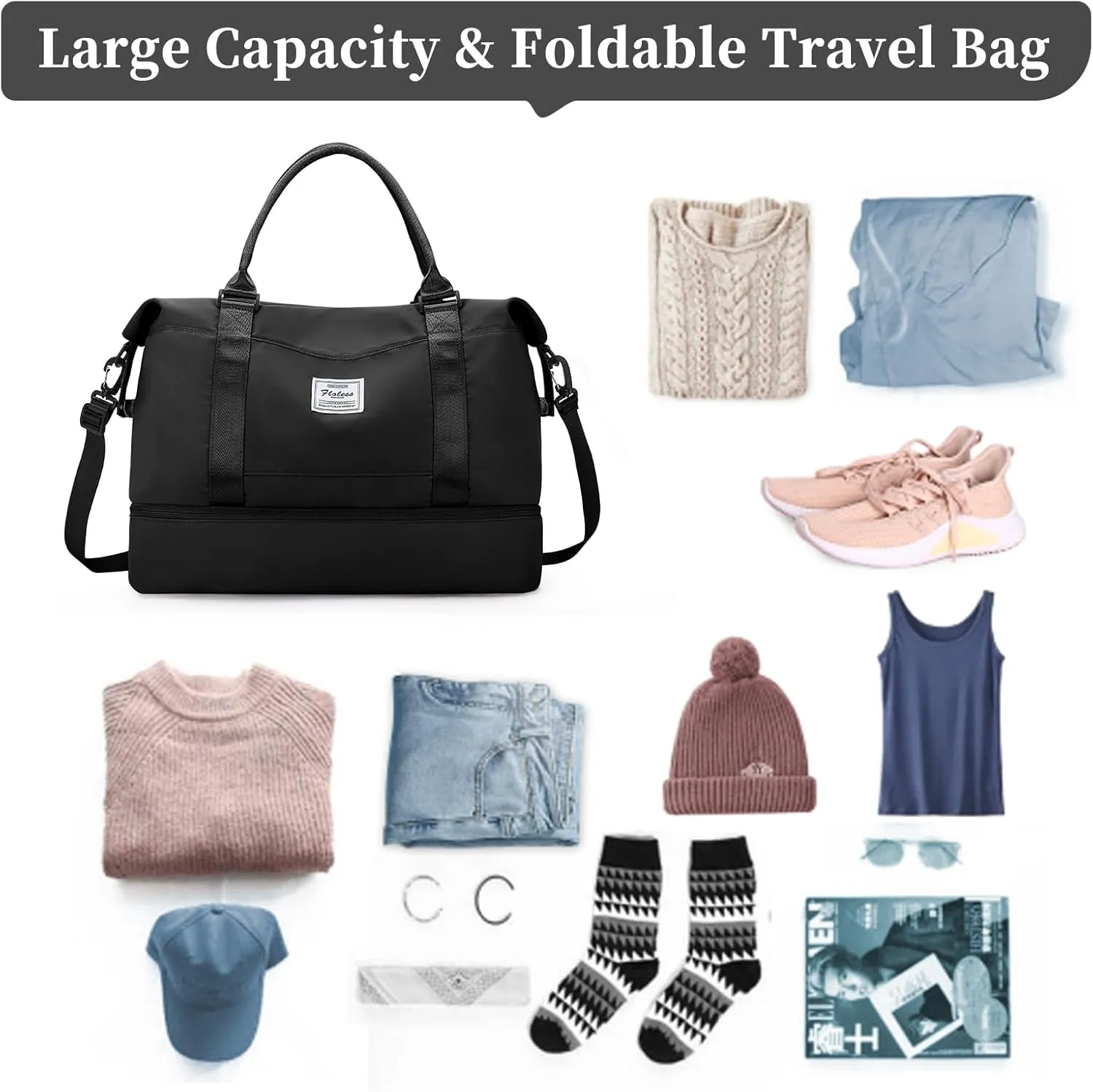 SYCNB Weekender Bags for Women,Personal Item Travel Bag with Shoes Compartment,Overnight Travel Duffel Bag,Gym Bag