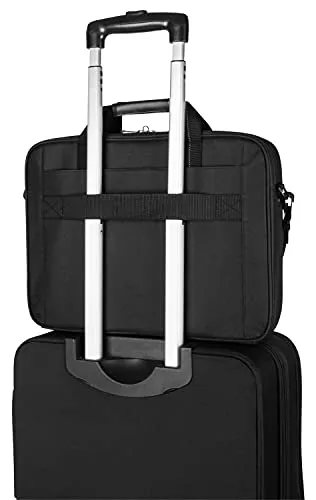 Targus Classic Slim Briefcase with Crossbody Shoulder Bag Design for the Business Professional Travel Commuter and Laptop Protection fits up to 15-16" Laptops, Black (TCT027US)