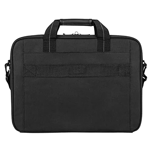 Targus Classic Slim Briefcase with Crossbody Shoulder Bag Design for the Business Professional Travel Commuter and Laptop Protection fits up to 15-16" Laptops, Black (TCT027US)