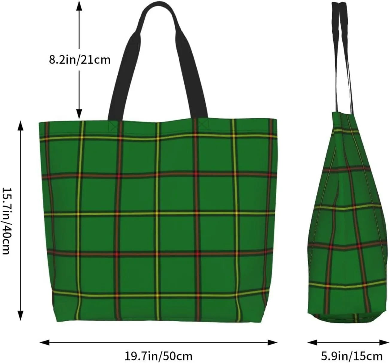 Tartan Tote Bag For Women Weekender Travel Bag Reusable Grocery Bags Large Totes Handbags