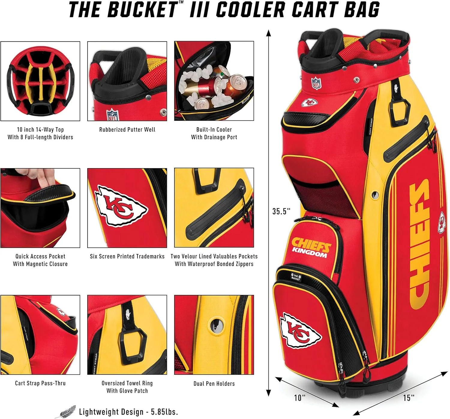 Team Effort NFL The Bucket III Cooler Cart Golf Bag